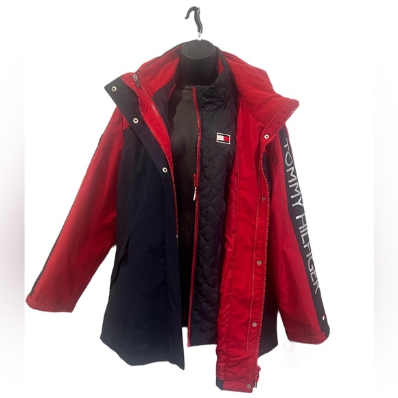 Tommy Hilfiger Jackets & Blazers - Tommy Hilfiger Women's XL 3 in 1 Triclimate Weather Coat Crimson/Navy WORN ONCE